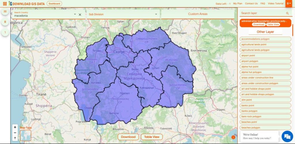 Macedonia Regions Boundaries