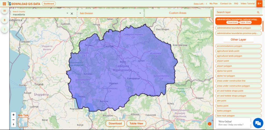 Macedonia National Boundary