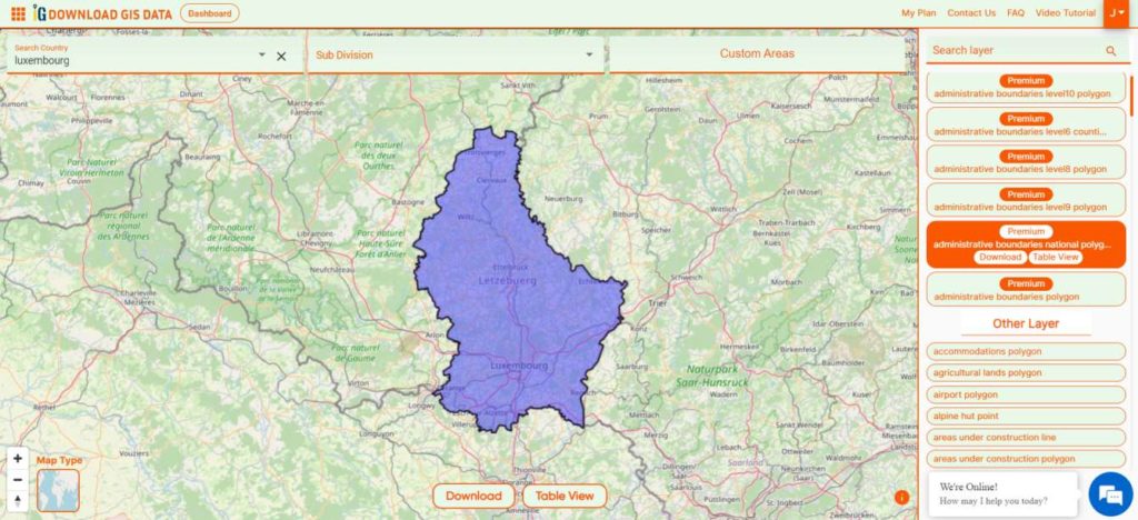 Luxembourg National Boundary