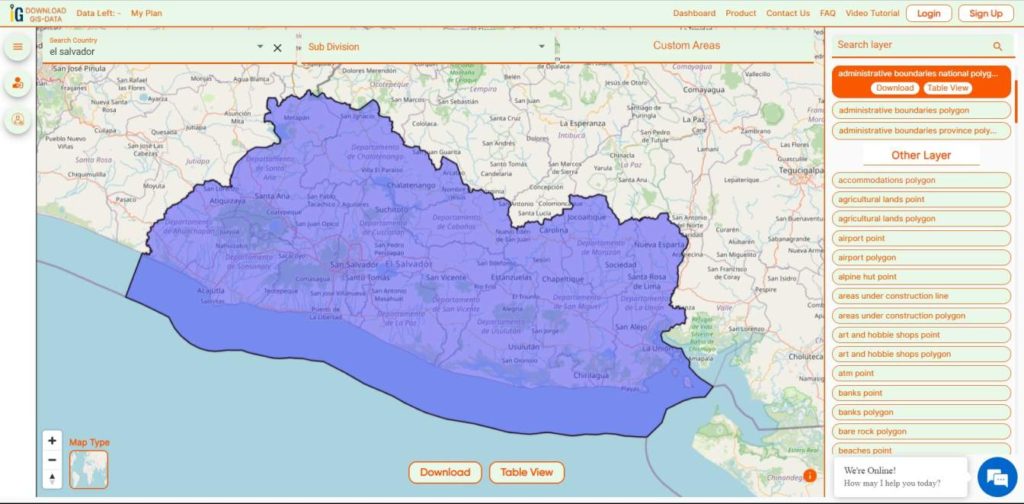 El Salvador National Boundary