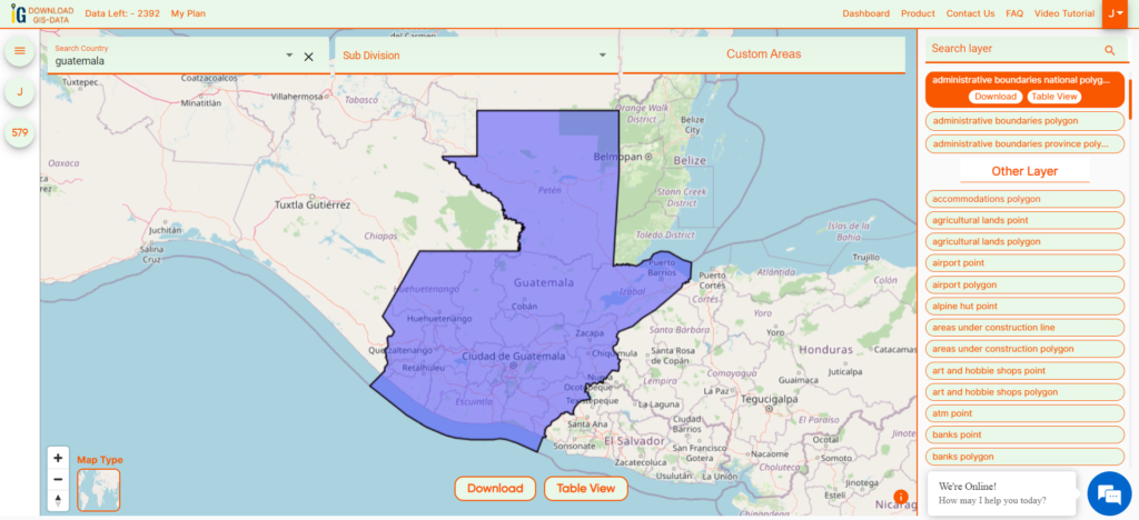 Guatemala National Boundaries