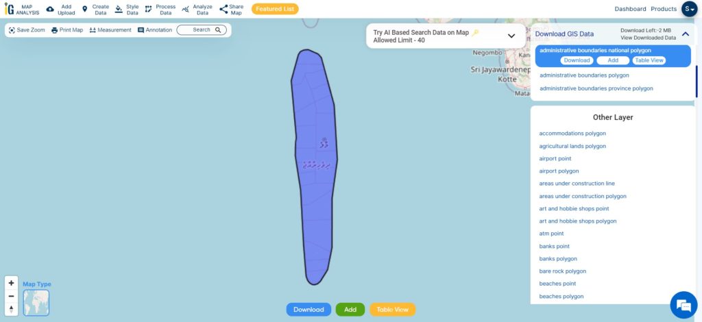 Maldives National Boundary