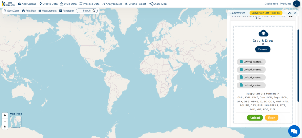 Convert Shapefile SHP to PDF Upload Shapefile