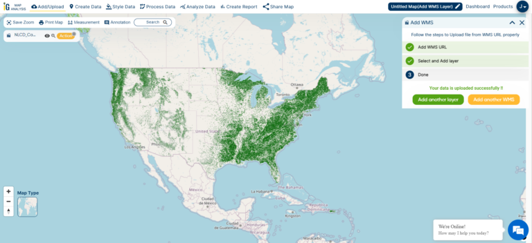 Add WMS- Two step online view of WMS layer on a map