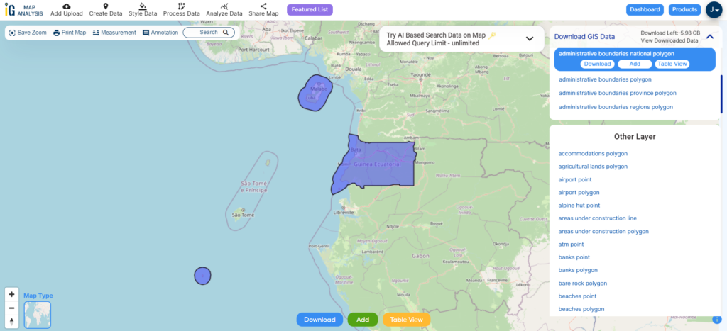 Equatorial Guinea National boundary 