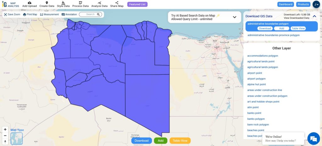 Libya National District Boundaries