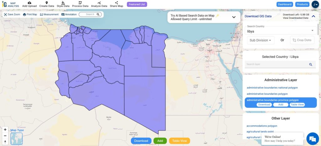 Libya Districts Boundaries