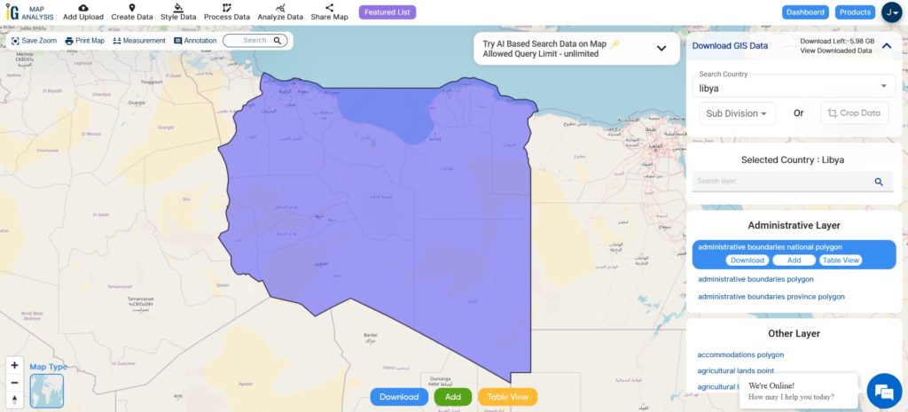 Libya National Boundary