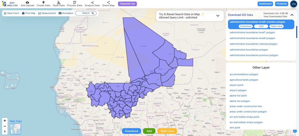 Mali Cercles Boundaries