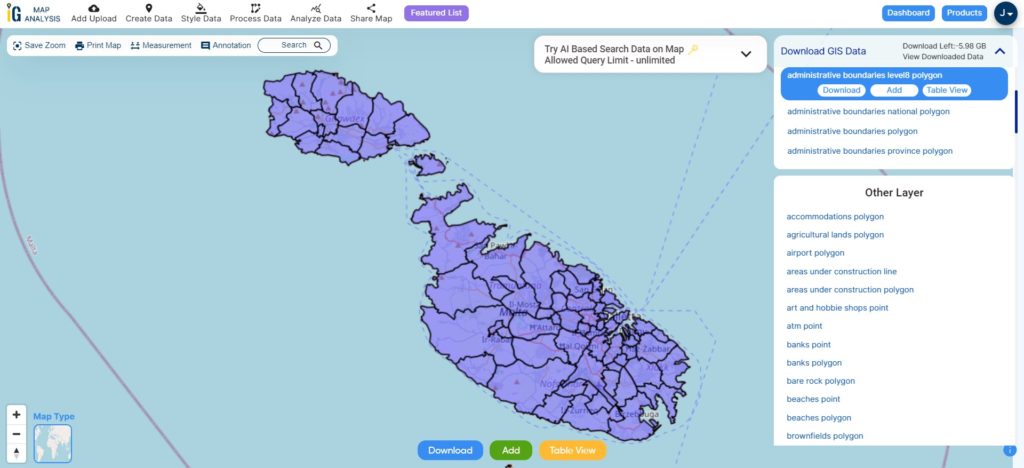 Malta Local Council Boundaries