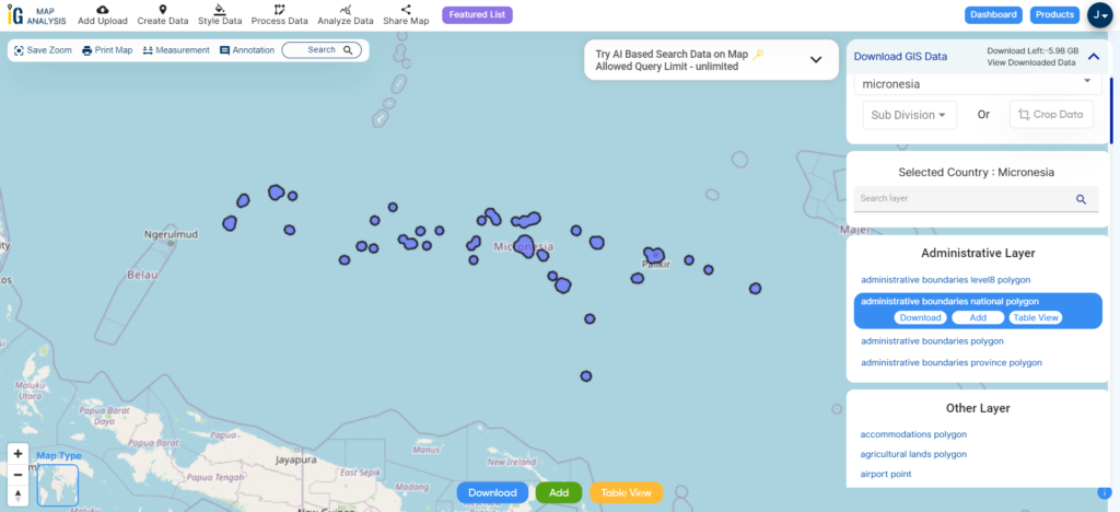 Download Micronesia Administrative Boundary GIS Data for – National, States, Atolls and more