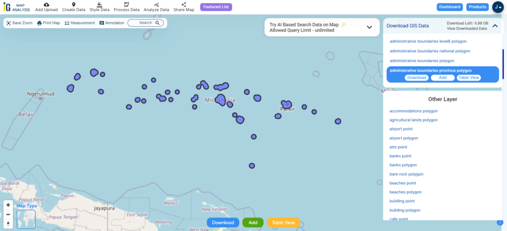 Download Micronesia Administrative Boundary GIS Data for – National, States, Atolls and more