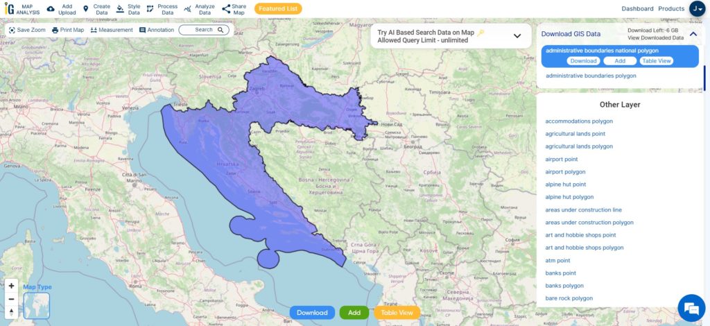 Croatia National Boundary