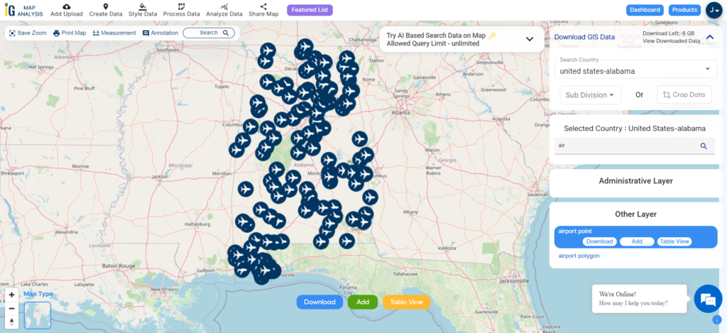 Alabama Airport Points