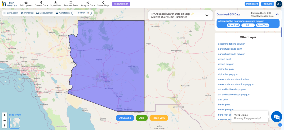 Download United States – Arizona Shapefiles- Administrative boundary ...