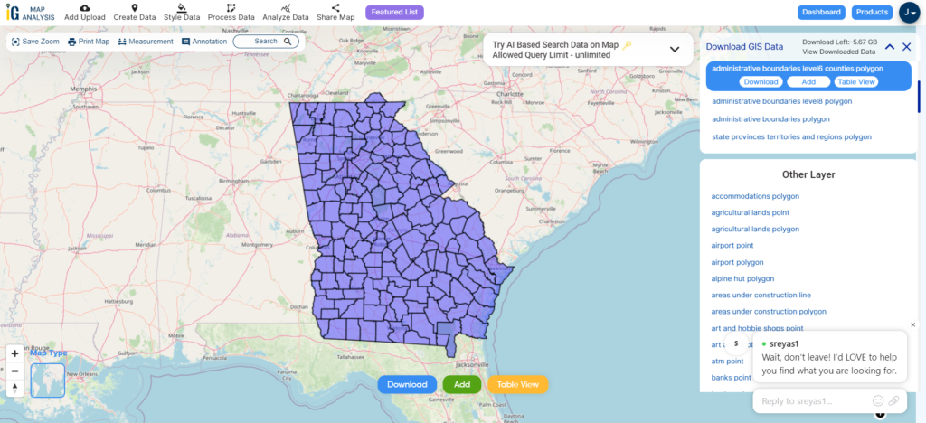 Georgia County Boundary