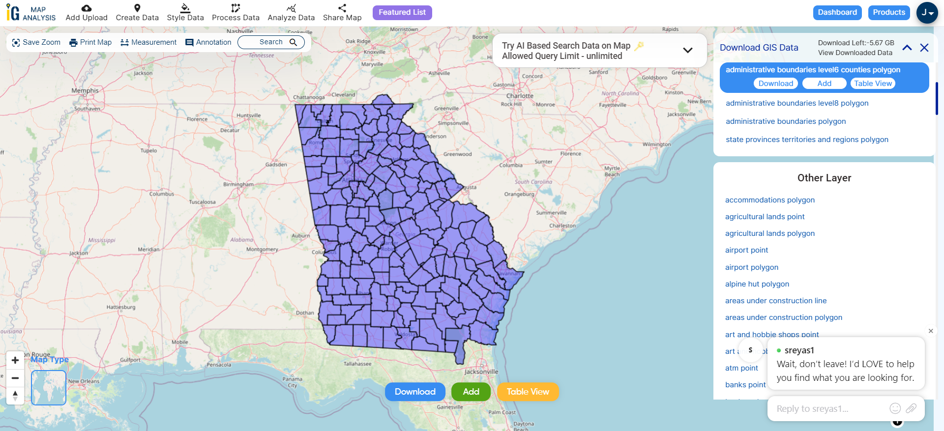 United States GIS Data shapefile, boundary, Counties