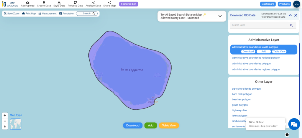Ile De Clipperton Atoll Boundary