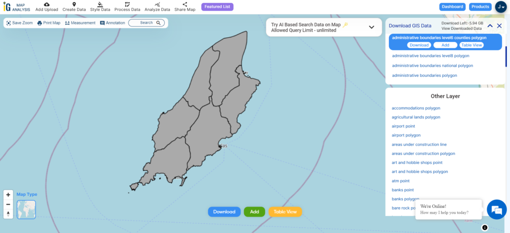 Isle of Man District Boundary