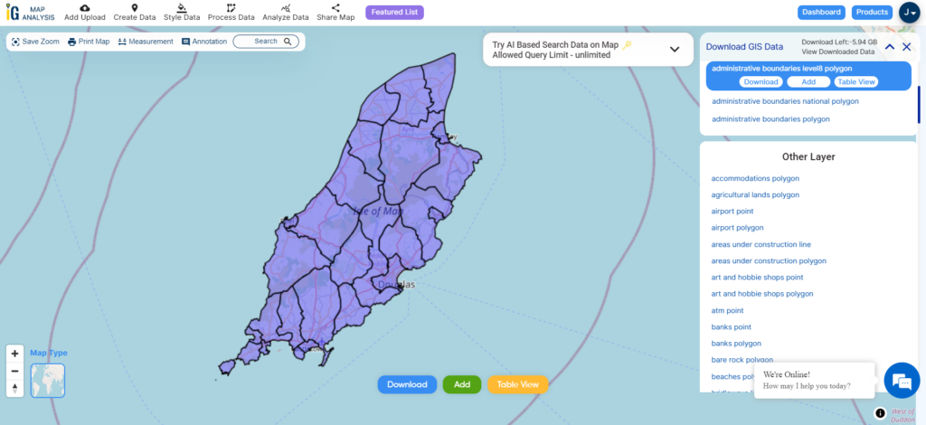 Isle of Man Parishes Boundary