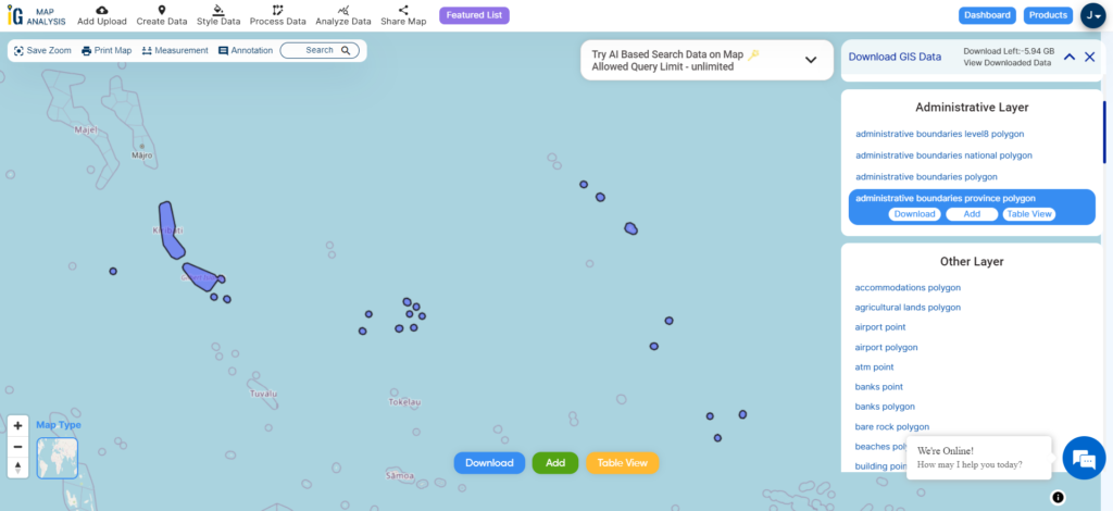 Kiribati Island Boundaries