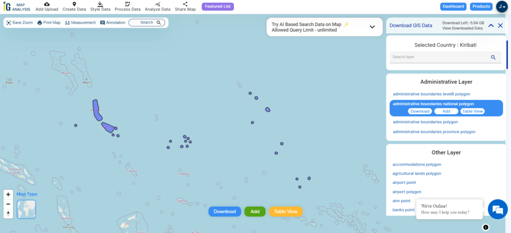 Kiribati National Boundary