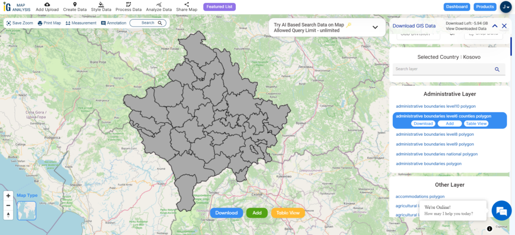 Kosovo Municipalities Boundary