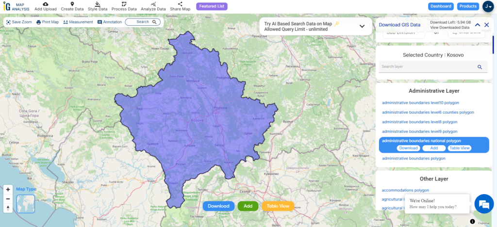 Kosovo National Boundary