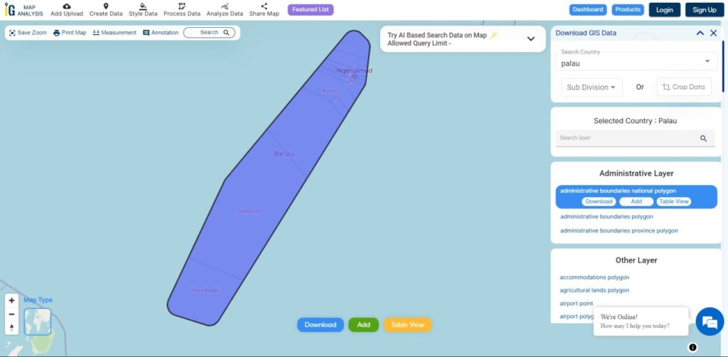 Palau National Boundary shapefile