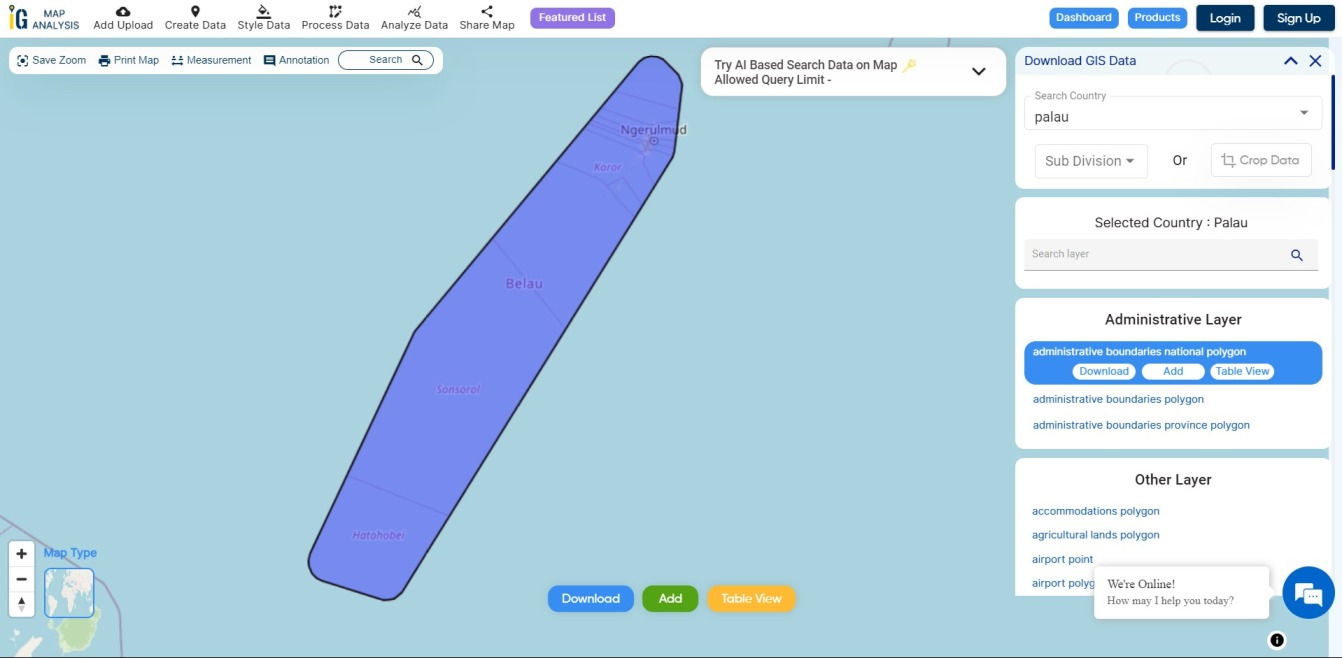 Download Palau Administrative Boundary GIS Data – National , Regions ...