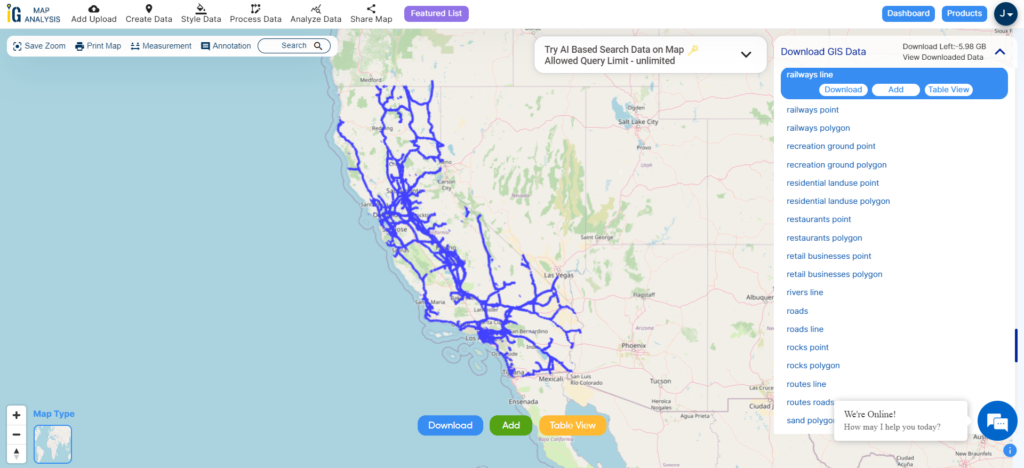 California Railway Line