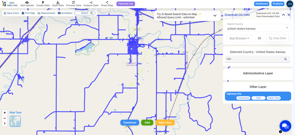 Kansas  Highway Line