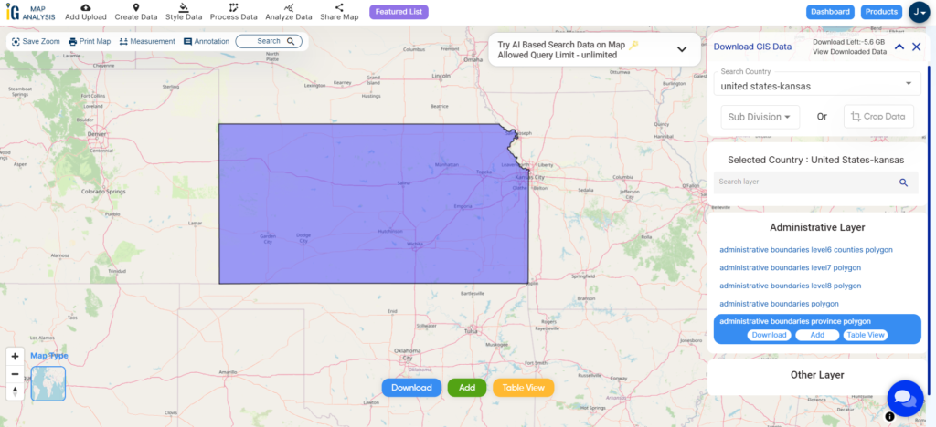 Kansas State Boundary