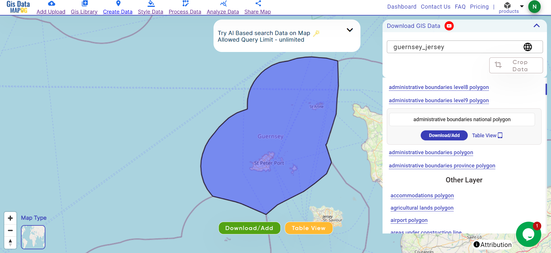 Download Guernsey Jersey Administrative Boundary GIS Data for