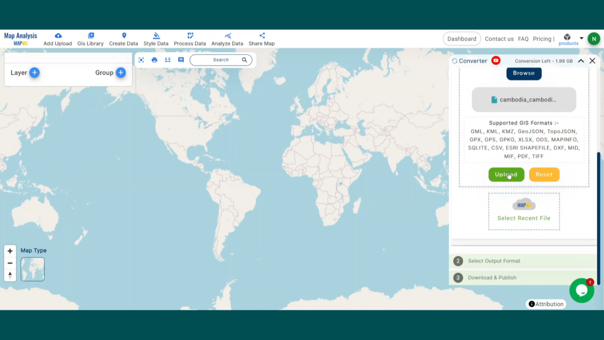 Online convert gml to gpkg