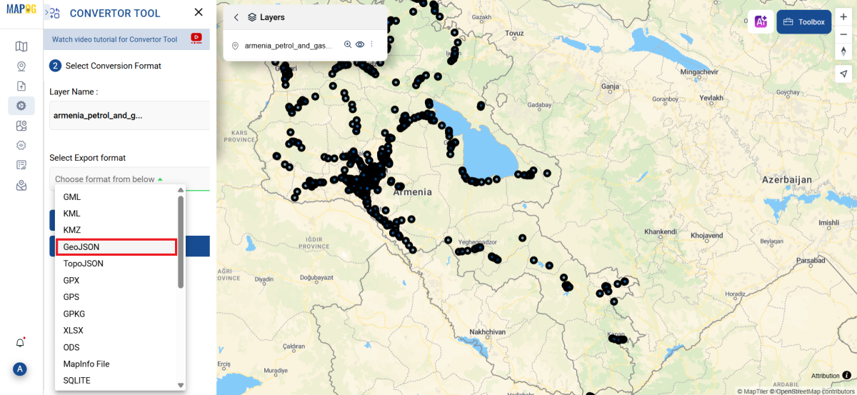 Convert GPS to GeoJSON | Online GIS Data Converter