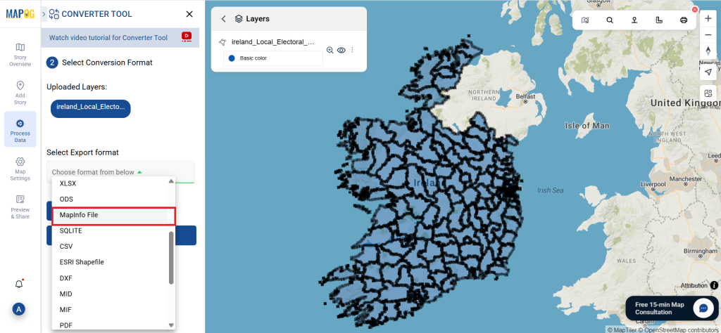 SQLITE TO MapInfo