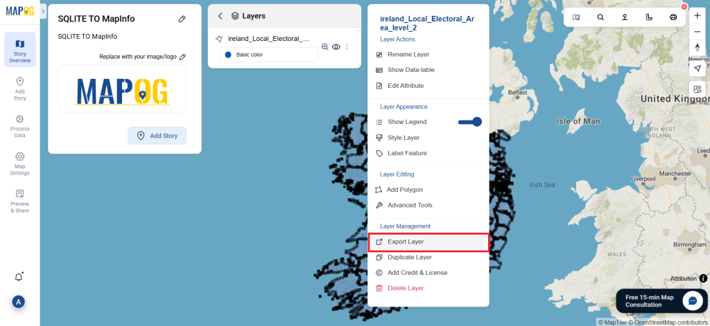 SQLITE TO MapInfo