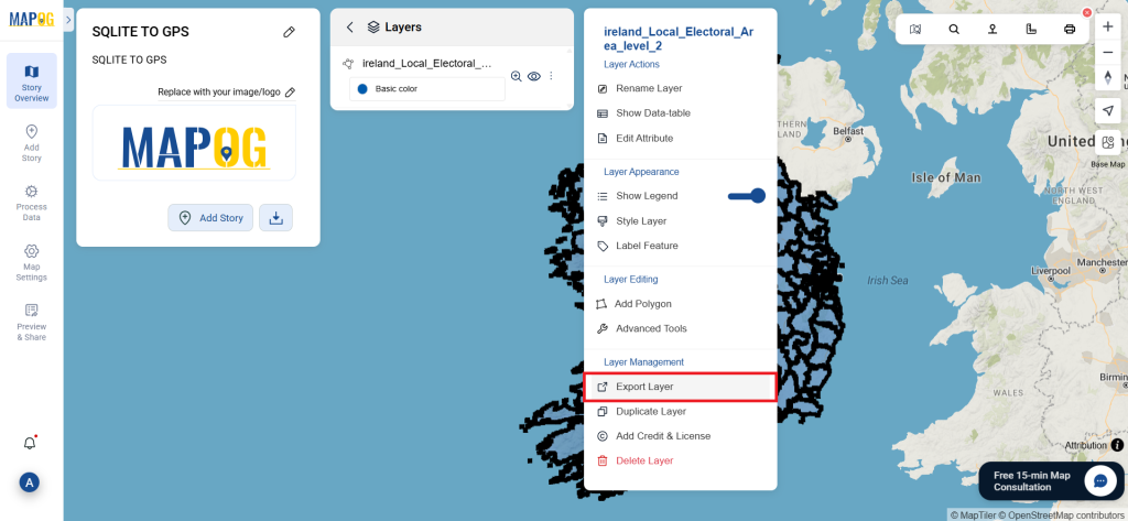 SQLITE to GPS