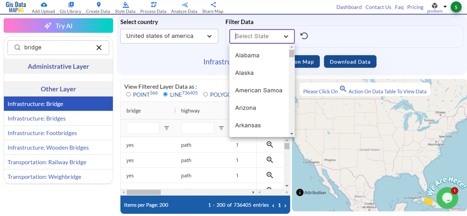 Download Bridge Data in Shapefile, KML, GeoJSON, and More – Filter and ...