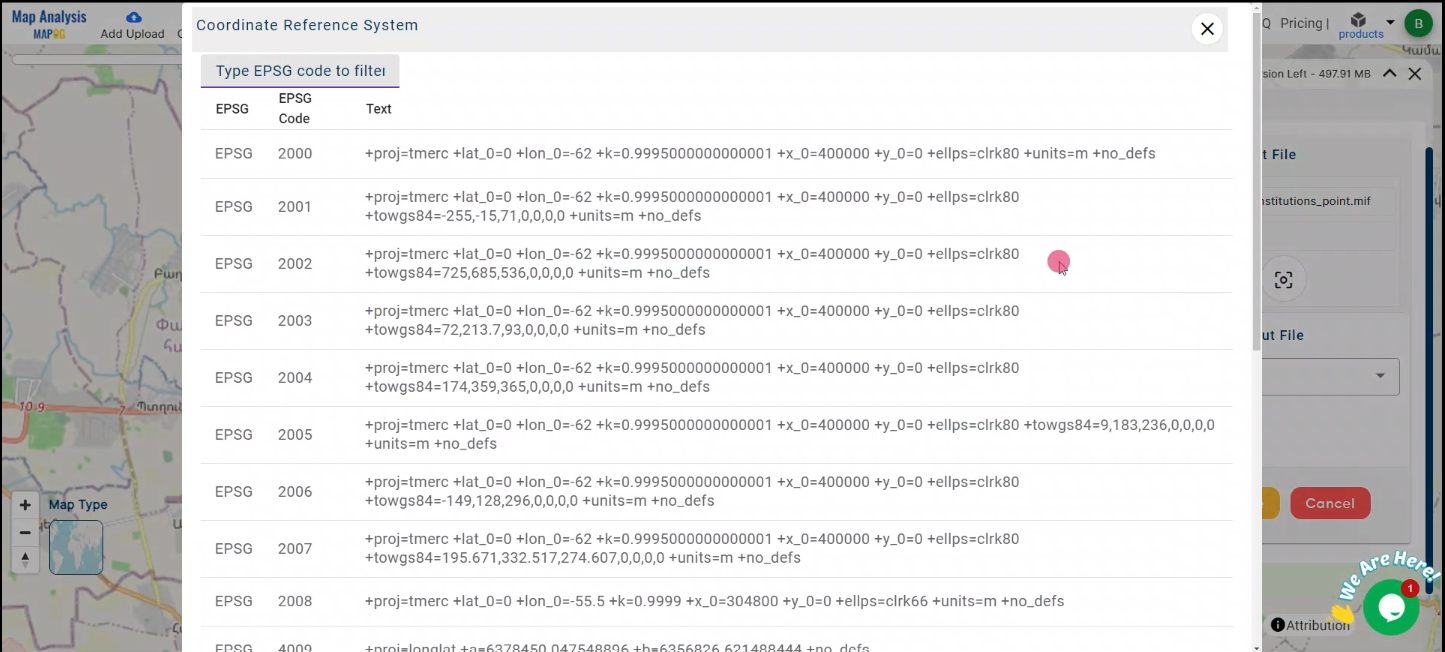 Converting MAPINFO TO CSV Online