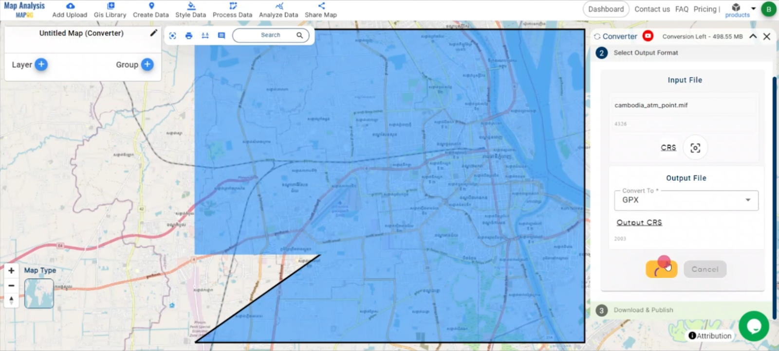 Convert MAPINFO TO GPX Online