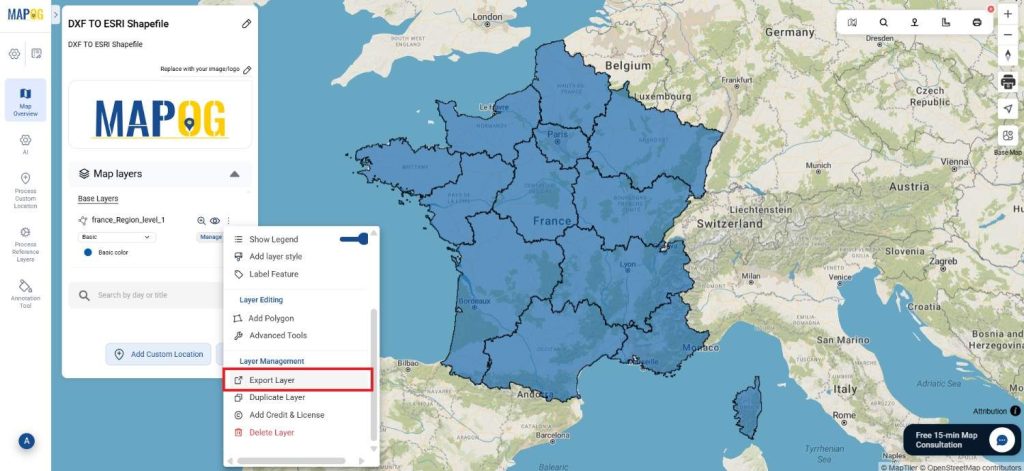 DXF to ESRI Shapefile