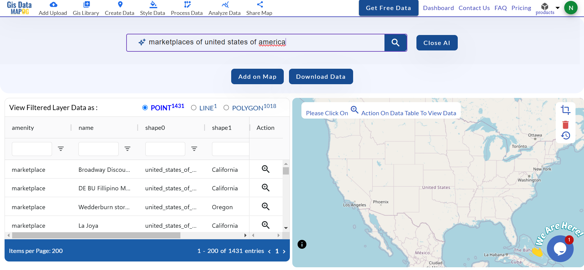 App Download Data Examples Download Marketplace Data in Shapefile, KML, MID +15 GIS Formats