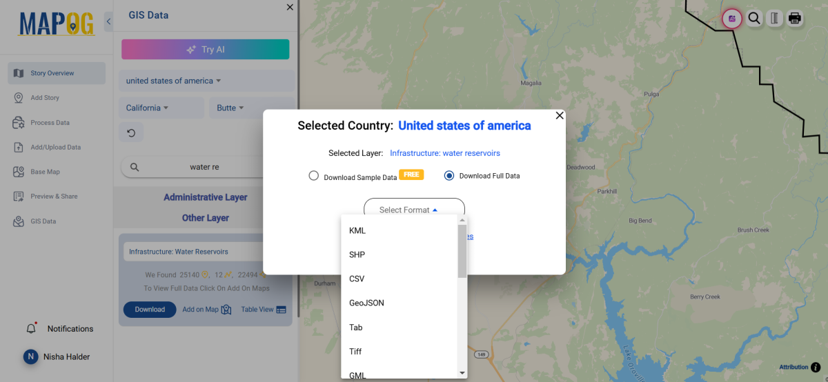 Download Water Reservoirs Data in Shapefile, KML, MID +15 GIS Formats ...