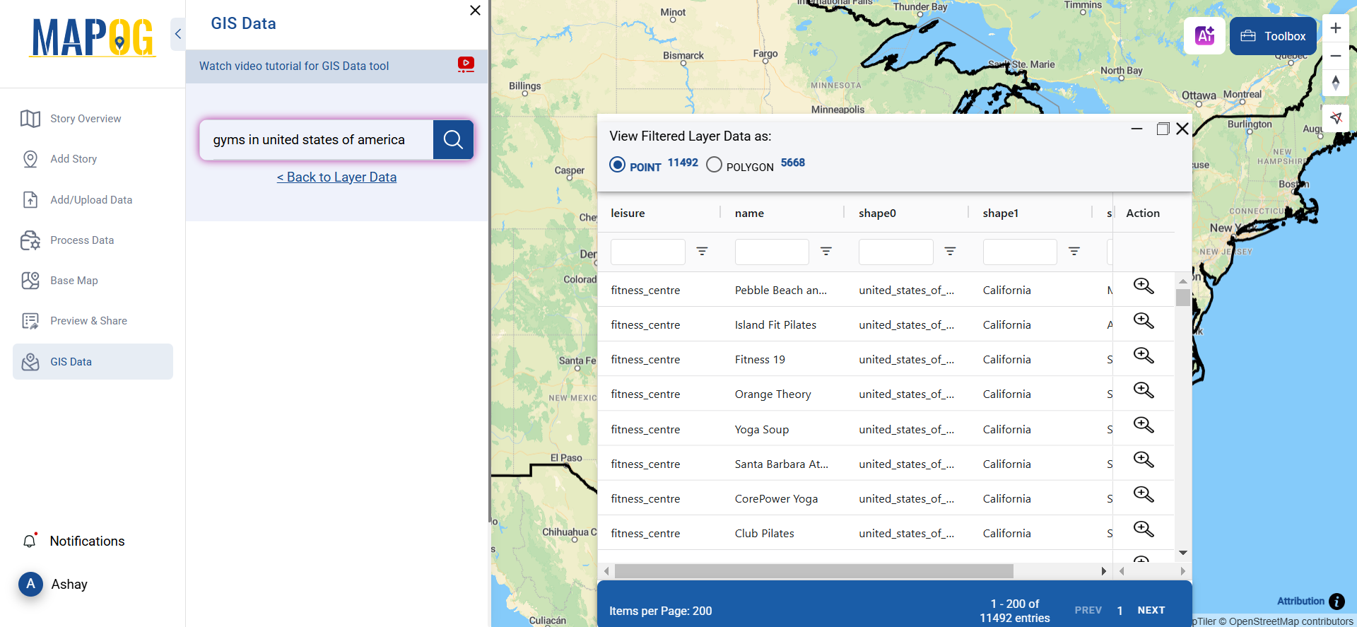 Download Gyms Data in Shapefile, KML, MID +15 GIS Formats