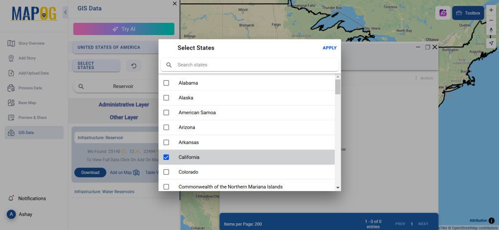 Download Reservoir Data