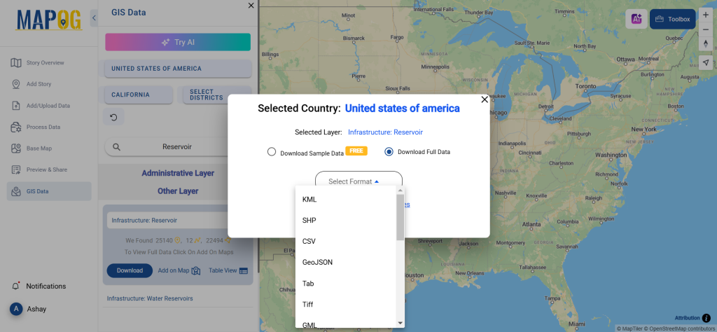 Download Reservoir Data