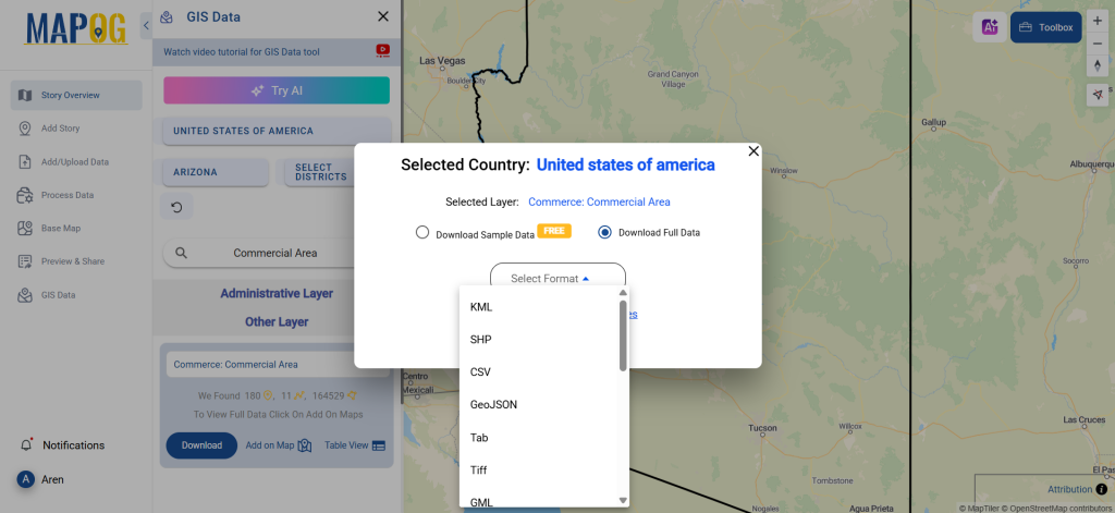 Download Commercial Area Data