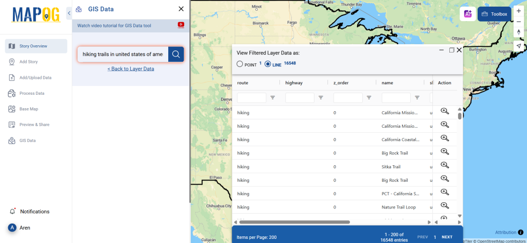 Download Hiking Trails Data